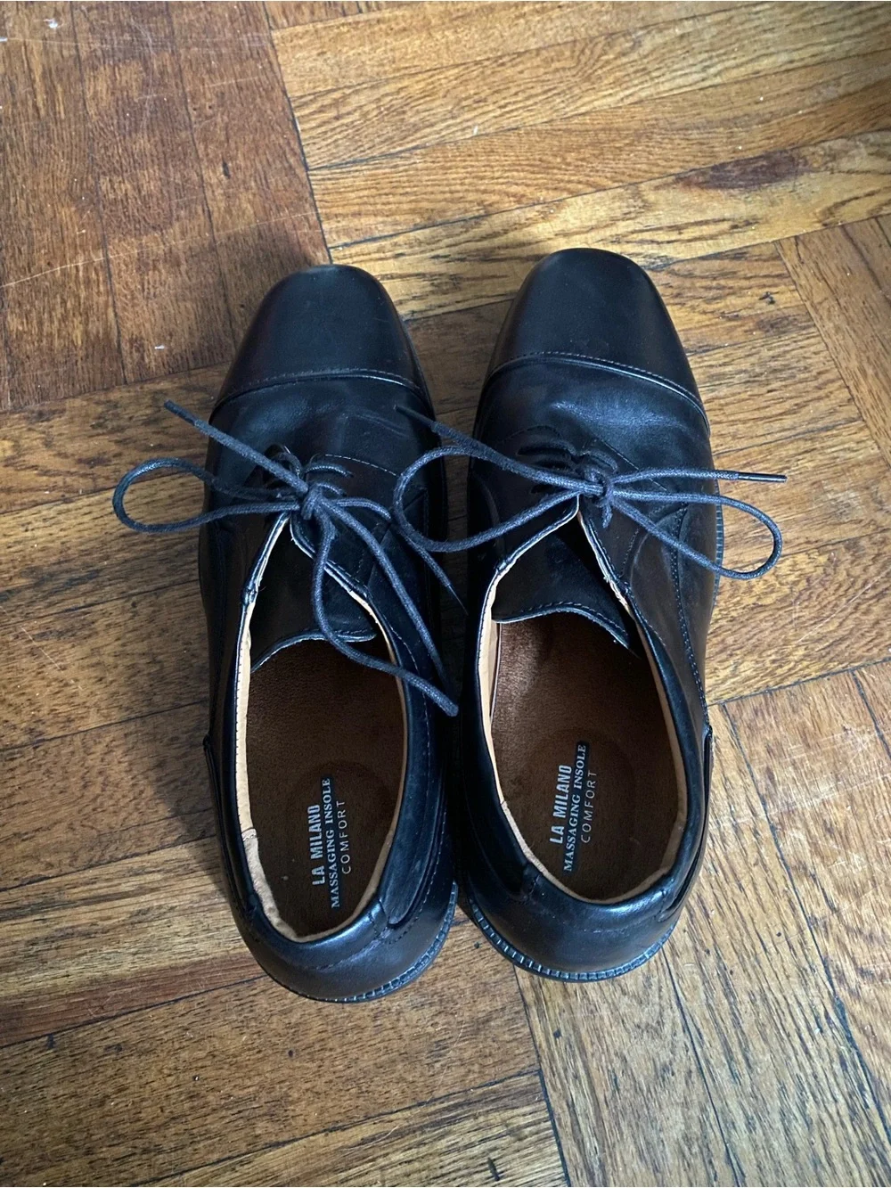La Milano black leather dress shoes